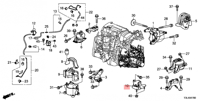 Transporte de borracha Honda Accord 2013-2015 do Assy da RUB de MTg das montagens de motor da caixa de engrenagens 2,4 litros 50850-T2F-A11