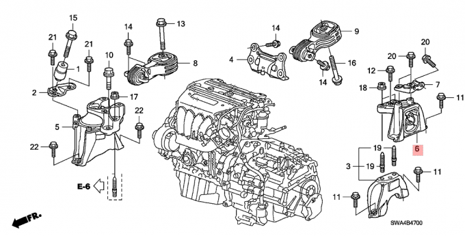Transporte-montagem 2007-2011 de borracha de Honda CRV das montagens de motor da caixa de engrenagens 2,4 litros em 50850-SWN-P81