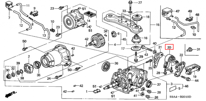 Montagens de motor de borracha B Honda CRV do elemento genuíno de 50721-S5C-013, cor do preto do RR
